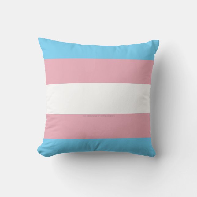 Coussin Visibilité du drapeau de fierté transgenre de Slip (Recto)