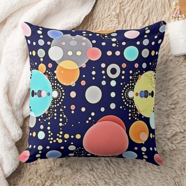 Coussin Vision de l'univers à bulles joyeuses (Couverture)