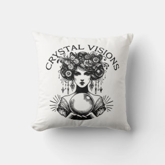 Coussin Visions de cristal Femme mystique T-shirt Vintage