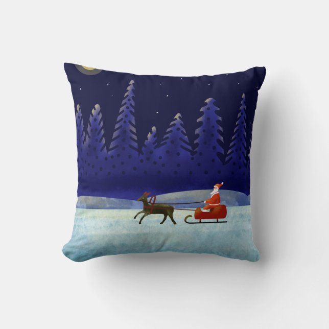 Coussin Visite de Noël à père Noël (Recto)