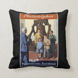 Coussin Visite Philadelphie sur le chemin de fer de la