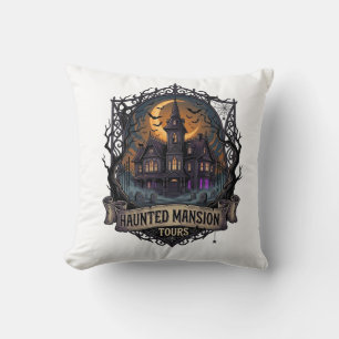 Coussin Visites de la Maison Hantée Halloween Gothique Cre