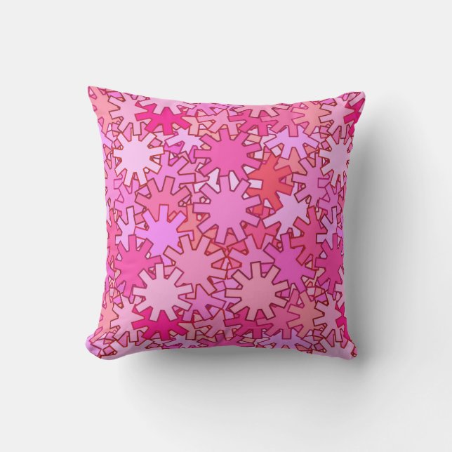 Coussin Vitesses, fuchsia et rose géométriques modernes (Recto)