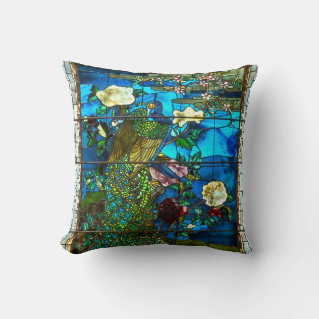 Coussin Vitrail de Peacock (Recto)