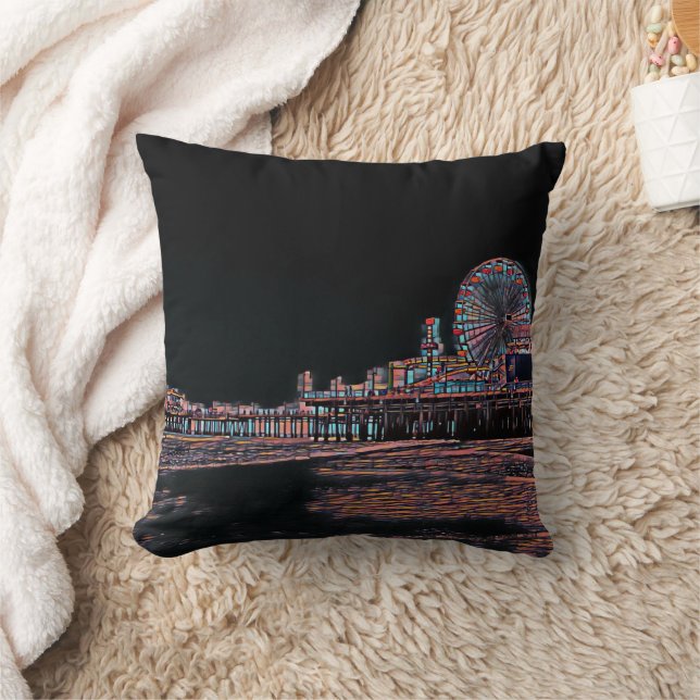 Coussin Vitrail noir Père Noël Monica Pier (Couverture)