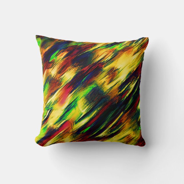 Coussin Vitré du rouge au jaune, un peu vert (Recto)