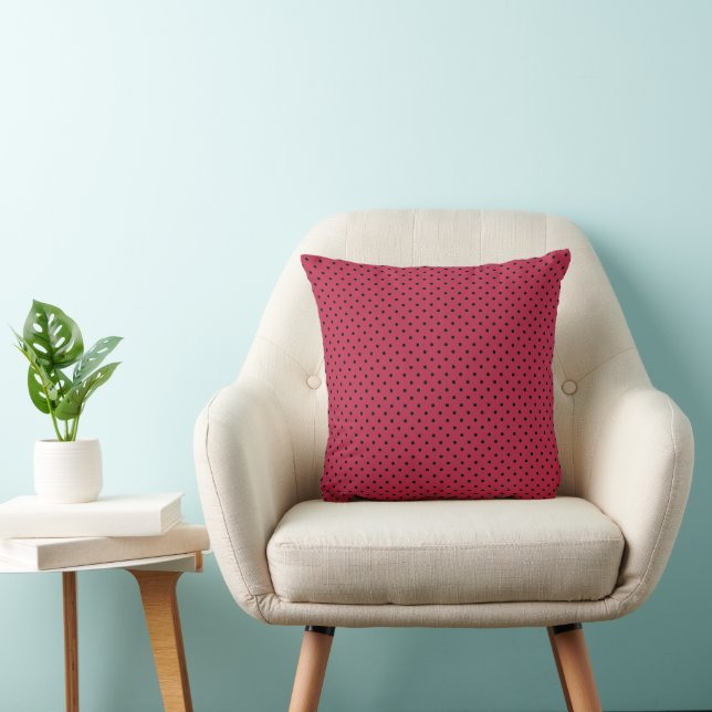 Coussin Viva Magenta et points noirs Lancer l'oreiller (Chaise)