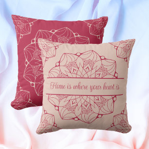 Coussin Viva Magenta & Pale Dogwood Mandala Personnalisé