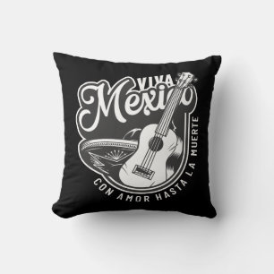 Coussin Viva Mexico Party avec ma guitare