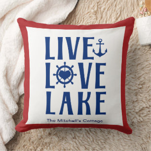 Coussin Vivez Amour Lac - Bateau Naustique Maison de Lac