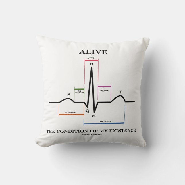 Coussin Vivez La Condition De Mon Existence (ECG/EKG) (Recto)