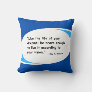 Coussin Vivez votre vision - Citation Motivationnelle