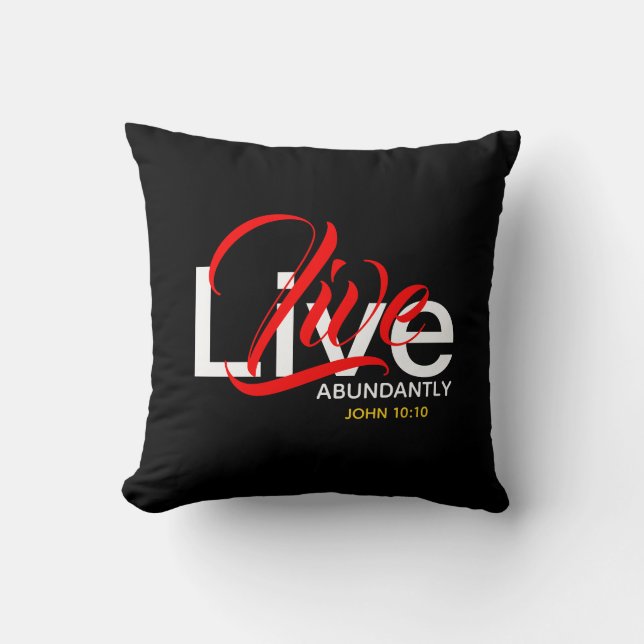 Coussin Vivre Abondamment John 10:10 Abondant Scatter de v (Recto)