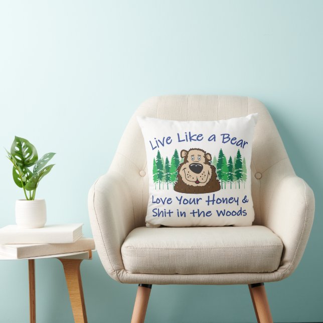 Coussin Vivre comme un ours (Chaise)