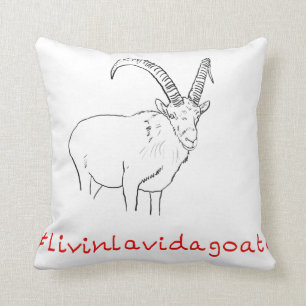 Coussin Vivre La Vie Chèvre Dessin D'art De Chèvre Drôle D