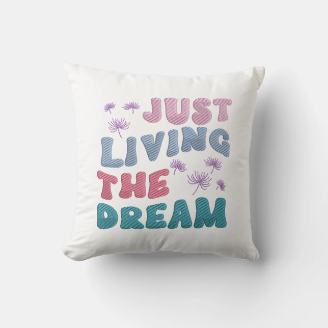 Coussin Vivre Simplement Le Rêve Citation Positive Couleur (Recto)
