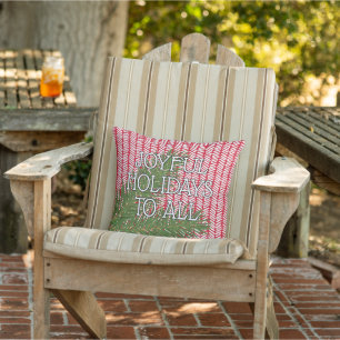 Coussin Vœu de vacances personnalisé sur chevron rouge et