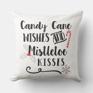 Coussin vœux de canne en sucre et baisers de gui
