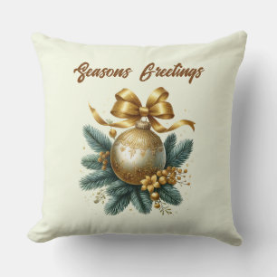 Coussin Vœux de la saison ampoules dorées ajouter du texte