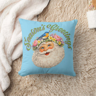 Coussin Vœux de la saison - Père Noël de printemps