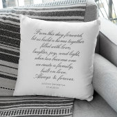 Coussin Voeux de mariage calligraphie personnalisée jeunes