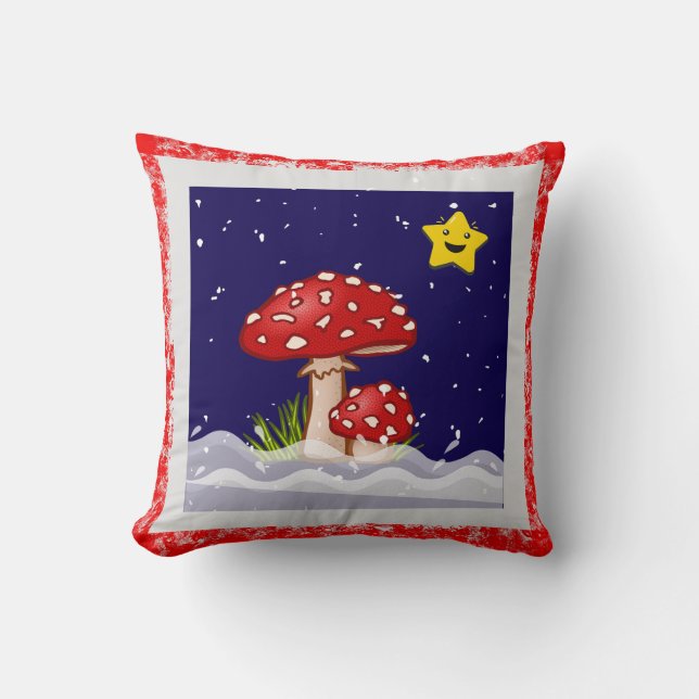 Coussin Vœux de Noël, jours enneigés (Recto)