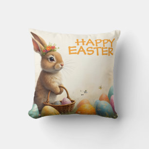 Coussin Vœux de printemps du lapin de Pâques