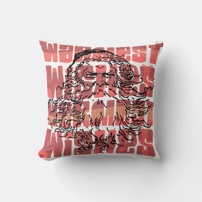 Coussin voeux les plus chauds Noël du Père Noël (Recto)