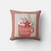 Coussin Voeux les plus chauds Rustique Retro Floral & Stri (Recto)