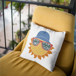Coussin Voici le Fils Plaid Baby Boy Shower