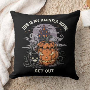 Coussin Voici ma maison hantée Sortez