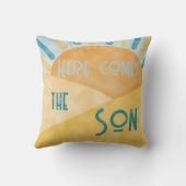 Coussin Voici Son Sunshine Blue Ray Boy Baby shower (Verso)