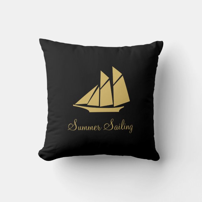 Coussin Voile d'été Golden Yacht (Recto)
