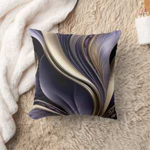 Coussin Voile Doré - Abstrait Luxueux d'Or et de Violet