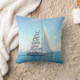 Coussin Voilier avec une citation inspirante