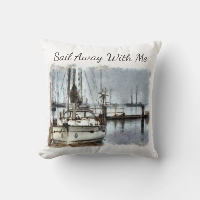 Coussin Voilier Thème Nautique (Recto)