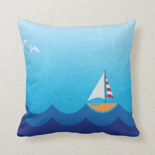 Coussin Voilier Tropical Pillow Décoratif
