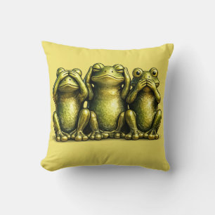 Coussin Voir Entendre Ne Parle Pas De Mal Drôles De Grenou