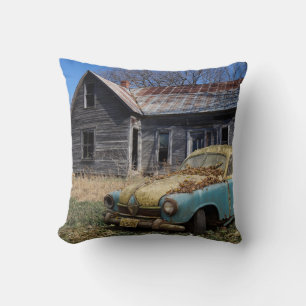 Coussin Voiture abandonnée et ferme