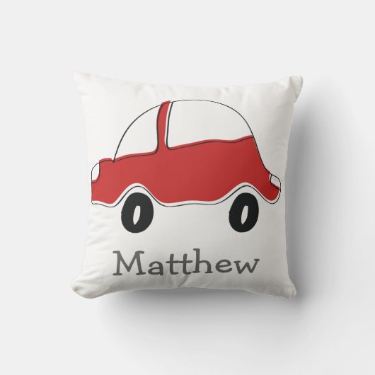 Coussin Voiture de jouets à doodle rouge personnalisée (Recto)