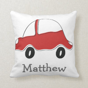 Coussin Voiture de jouets à doodle rouge personnalisée