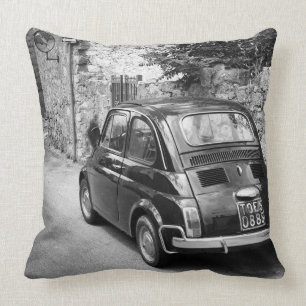 Coussin Voiture FIAT 500 en noir et blanc