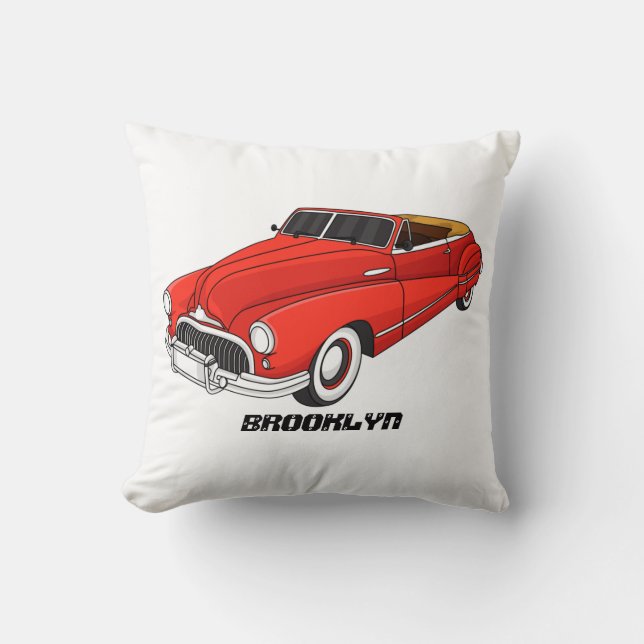 Coussin Voiture rouge classique de 1948 (Recto)
