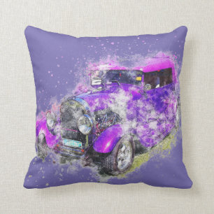 Coussin Voiture vintage pourpre