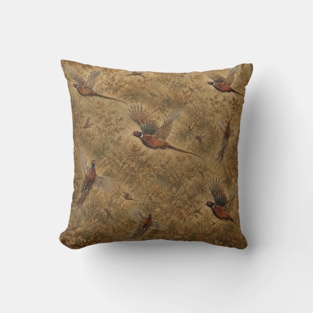 Coussin Vol de faisan d'automne  (Recto)