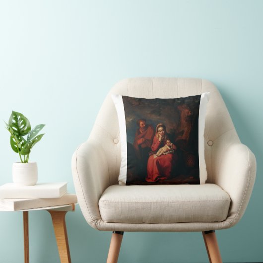 Coussin Vol en Egypte par Abraham Bloemaert (Chaise)