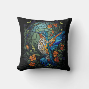 Coussin Vol Humming Oiseau Colorful Verre
