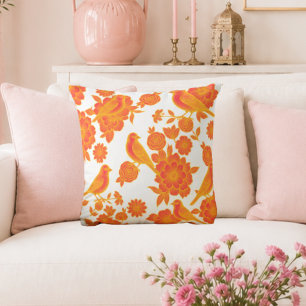 Coussin Vol Soft Rose 🌸 Oiseau Floral