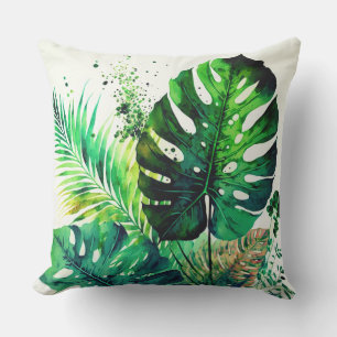 Coussin Volage tropical vert à l'extérieur de l'oreiller à