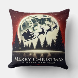Coussin Volant Silhouetté Père Noël et Reindeer